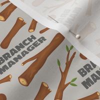 Branch Manager Cute Dog Bandana Tan, Funny Dog Fabric with Sticks and Twigs, Tree Branches 