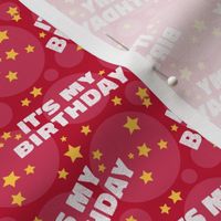 Its My Birthday Party Celebration, Birthday Fabric, Red