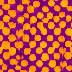 XL paint dot checkerboard (slightly blurry) - karmic orange on purple 