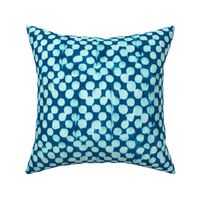 XL paint dot checkerboard  (note: slightly blurry!) - bright blue on navy