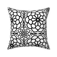 Mandala Floral Black White Boho Bohemian Moroccan Geometric Abstract Art 8