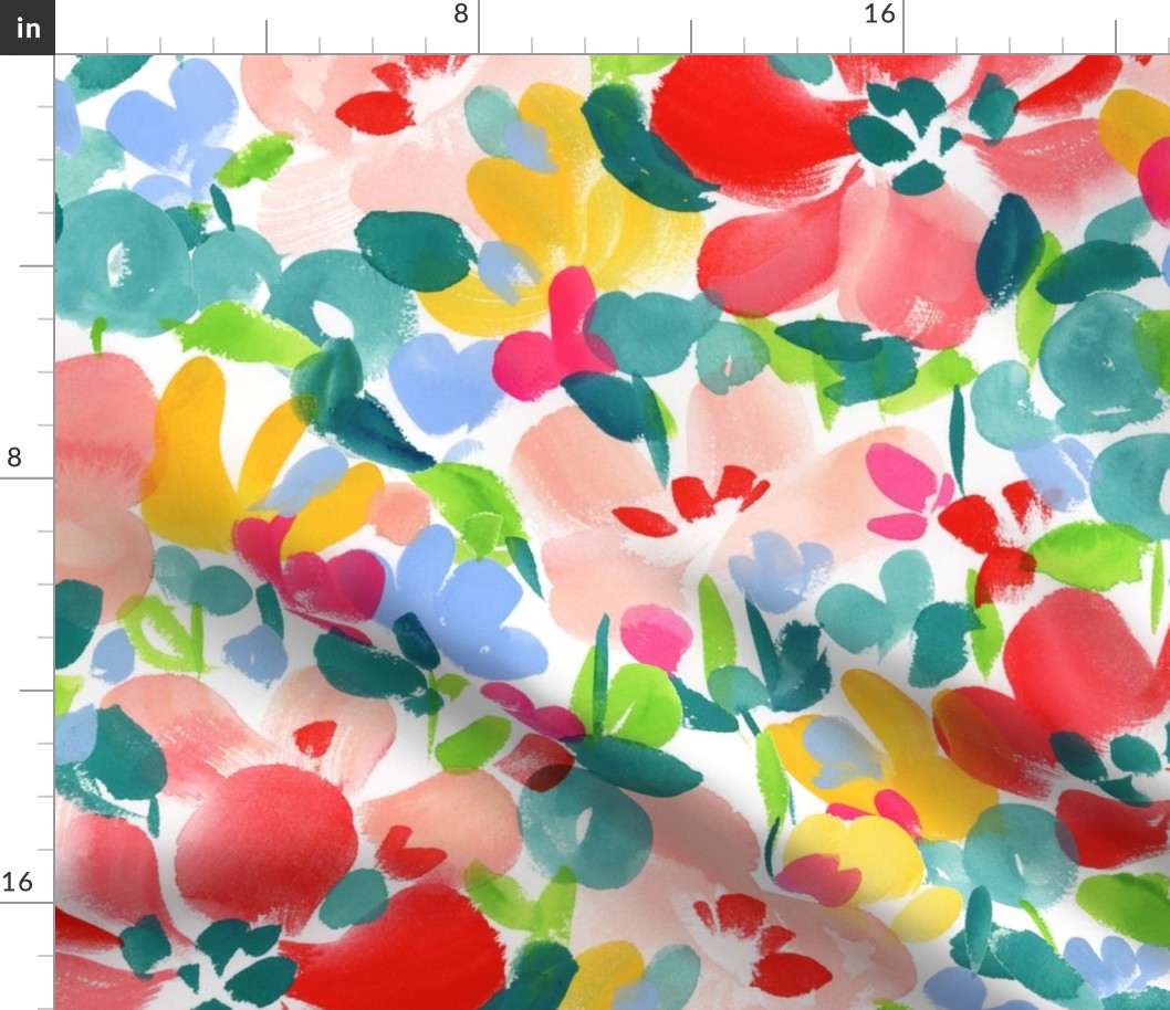 Bright Spring Florals Medium red