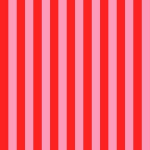 1 Inch Stripes Pink and Red 