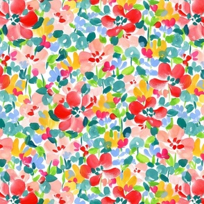 Bright Spring Florals Ditsy red