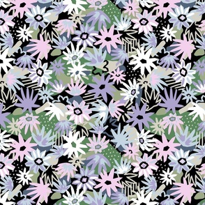 Glenroy Abstract Floral - Black Small
