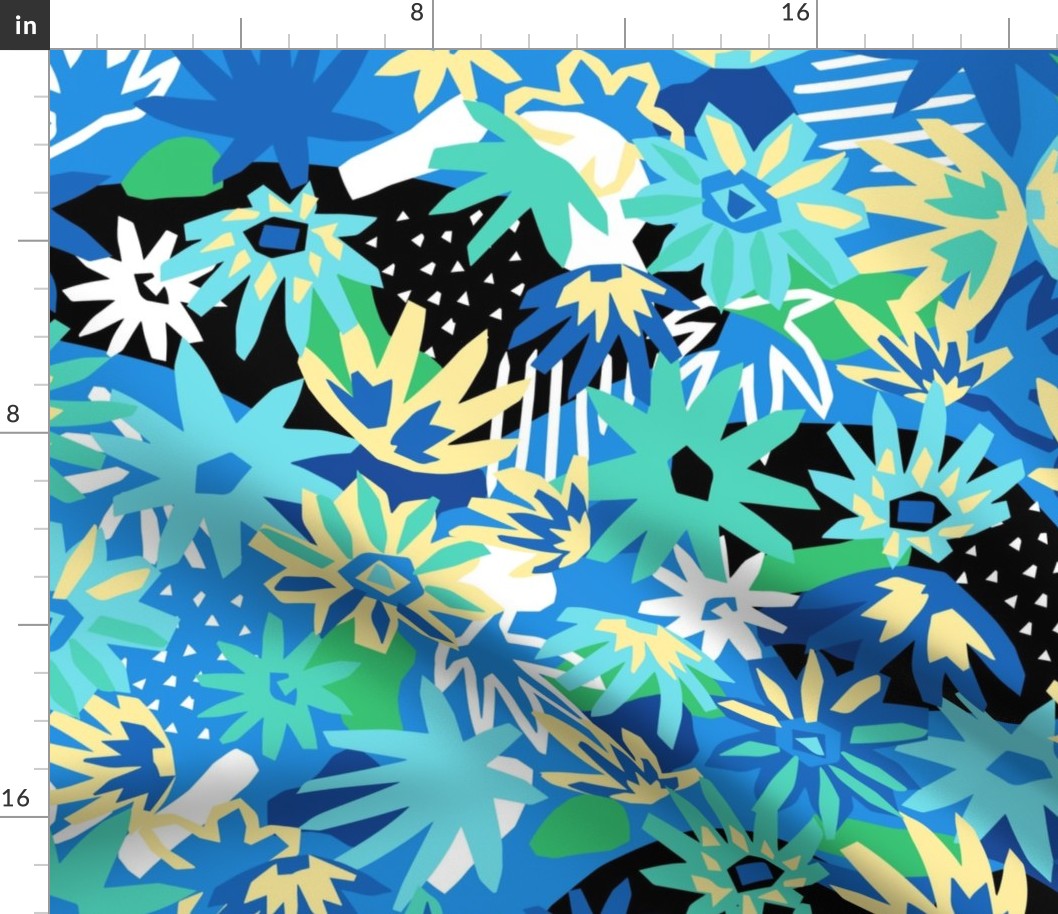 Glenroy Abstract Floral - Blue Large
