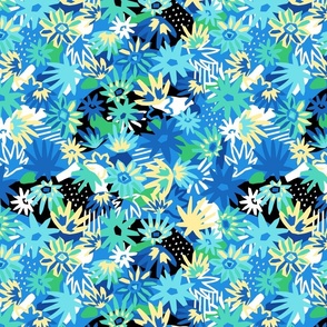 Glenroy Abstract Floral - Blue Small