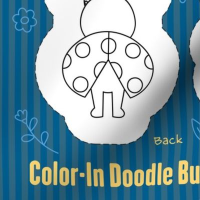 Coloring Cut and Sew Doodle Bug Dolls - Blue