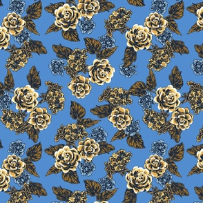 Fawkner Painted Floral - Blue Small