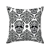  Skull Diamond Black on White