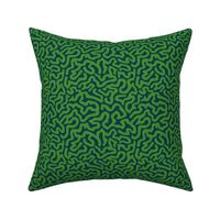 Brainy Abstract Brain Coral Reef Coastal Ocean Undersea Aquarium Sea Creatures in 1970s Retro Dark Green on Dark Blue - SMALL Scale - UnBlink Studio by Jackie Tahara