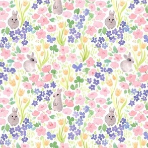 bunny garden on white - small - by Pamela Goodman