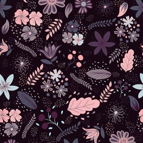 Ditsy Floral by Galerie - Raspberry - Wallpaper : Wallpaper Direct