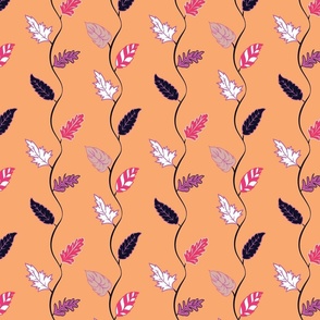 Colorful seamless pattern with leaves.