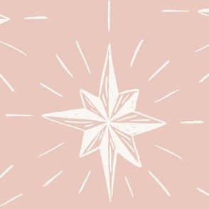 Stars 14" on Festive Pink. Vintage, retro inspired Christmas stars from my Nutcracker's Christmas Collection