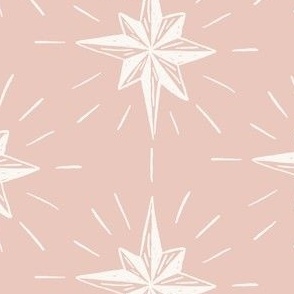 Stars 7" on Festive Pink. Vintage, retro inspired Christmas stars from my Nutcracker's Christmas Collection
