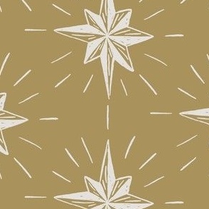 Stars 7" x 5" vintage gold. Vintage, retro inspired Christmas stars from my Nutcracker's Christmas Collection 