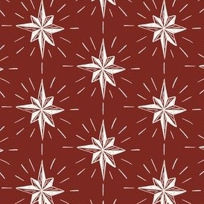Stars 3.5" Berry Red. Vintage, retro inspired Christmas stars from my Nutcracker's Christmas Collection, 