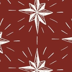 Stars 7" Berry Red. Vintage, retro inspired Christmas stars from my Nutcracker's Christmas Collection, 