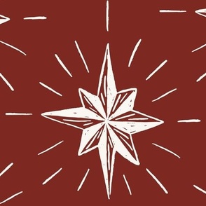 Stars 14" Berry Red. Vintage, retro inspired Christmas stars from my Nutcracker's Christmas Collection, 