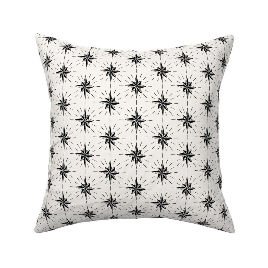 S black and white stars masculine retro geometric celestial night sky