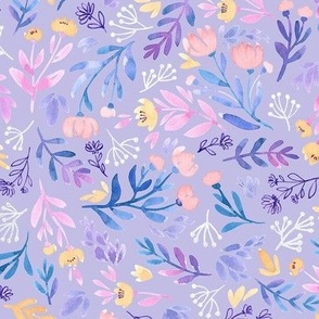 violet floral on lavender - by Pamela Goodman