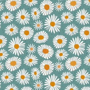 Bumblebee - Daisies in teal M