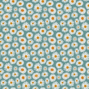 Bumblebee - Daisies in teal Small