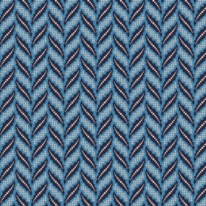 Braided geometric abstract, blue, black and white