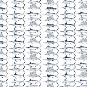 Royal Billfish Slam - Simple navy on white background