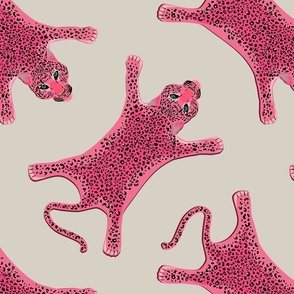 Pink leopard skin on natural