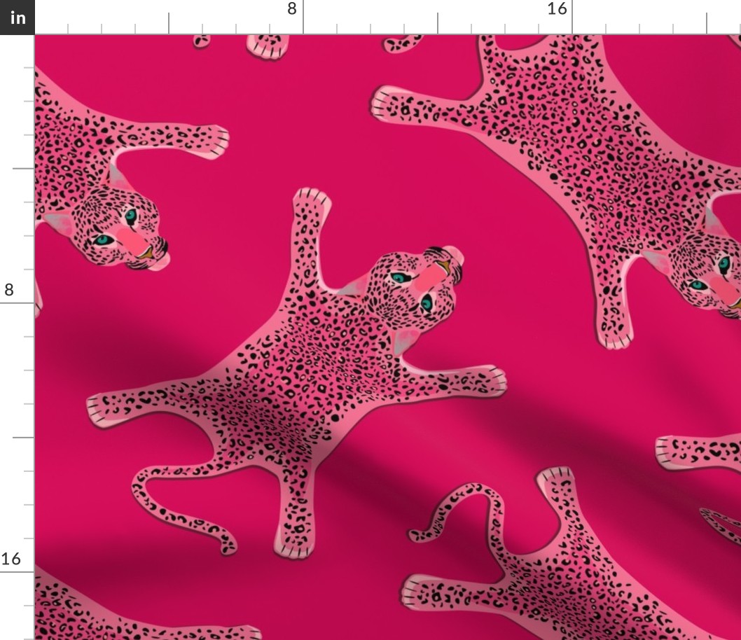 Pink leopard skin on rubine red