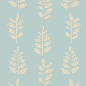 Home Grown Cream Foliage - Duck Egg Blue - large scale