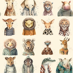 Animals in animal print sweaters 