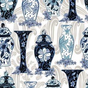 Floral Vases Blue Jumbo