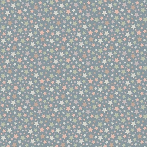 Small Blue  Peach Sage Stars part of Earth Tone Kids Collection