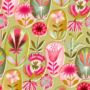 my summery petal press // green // large