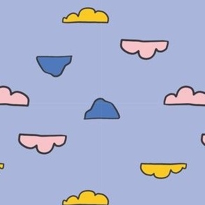 Colorful Retro Cloud with Purple Background