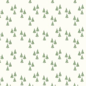 Mini - Cute Christmas tree scattered in snow mountain pattern