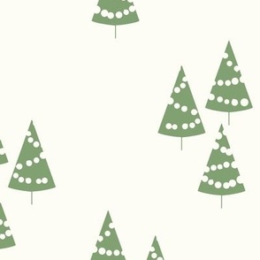 Large - Cute Christmas tree scattered in snow mountain pattern