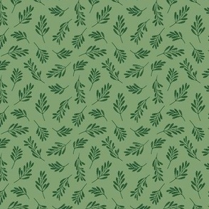 Mini - Green leaves with scattered dots texture repeat pattern