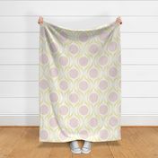 Butter ribbons midmod vintage retro circle geometric in lemon yellow pink jumbo 12 curtain duvet wallpaper scale by Pippa Shaw