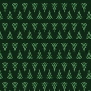 Mini - Green textured Christmas tree. Geometric triangle pattern