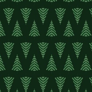 Small - Green textured Christmas tree. Geometric triangle pattern