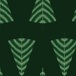 large - Green textured Christmas tree. Geometric triangle pattern