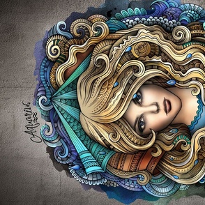 "Aquarius" Beautiful Girl Zodiac Sign