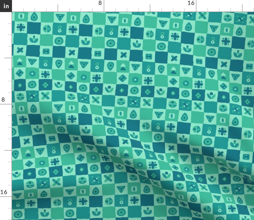 Abstract fun tiles green 