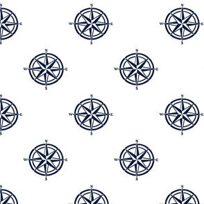Nautical-compass-small navy and white, sailing, sailboat, boating, boys room