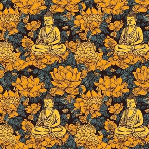 buddha with tangerine lotus