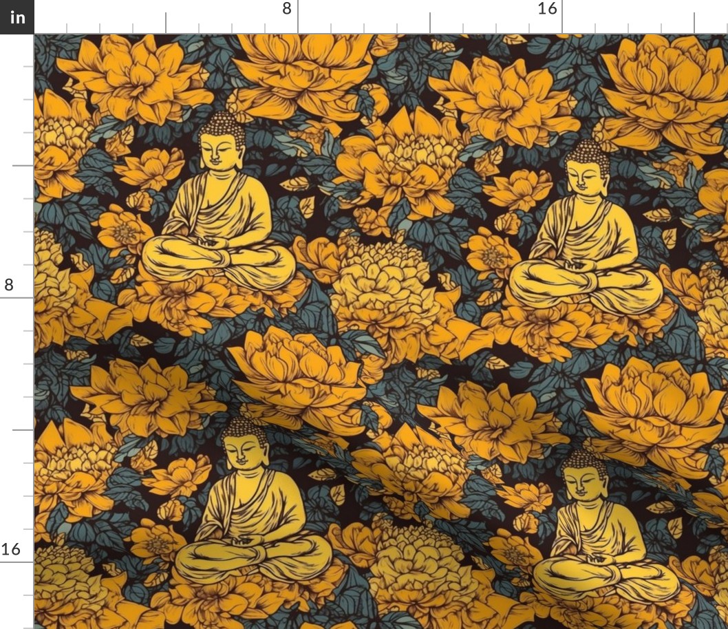 buddha with tangerine lotus